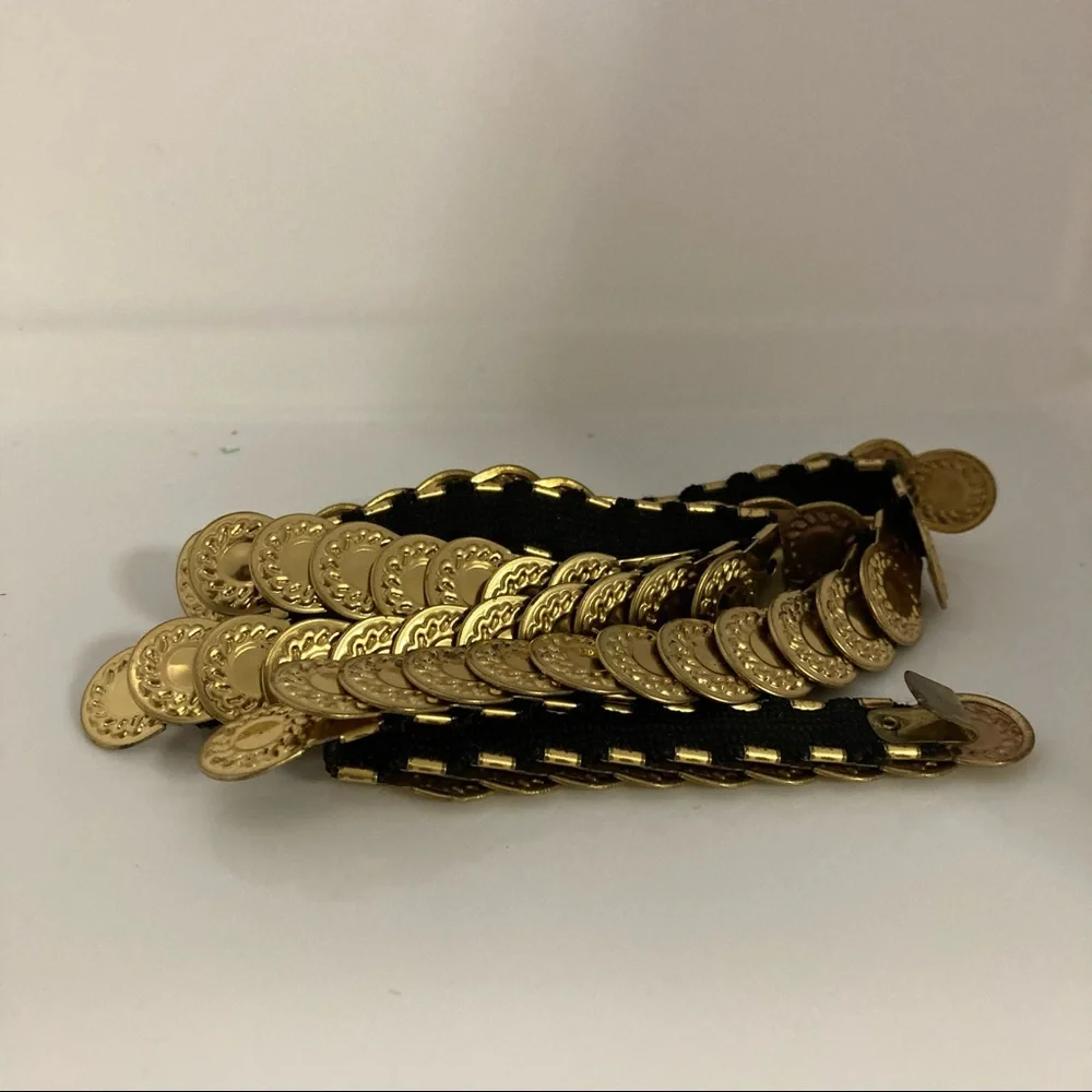 Vintage Coin Belt Festival Costume Gold Fits all